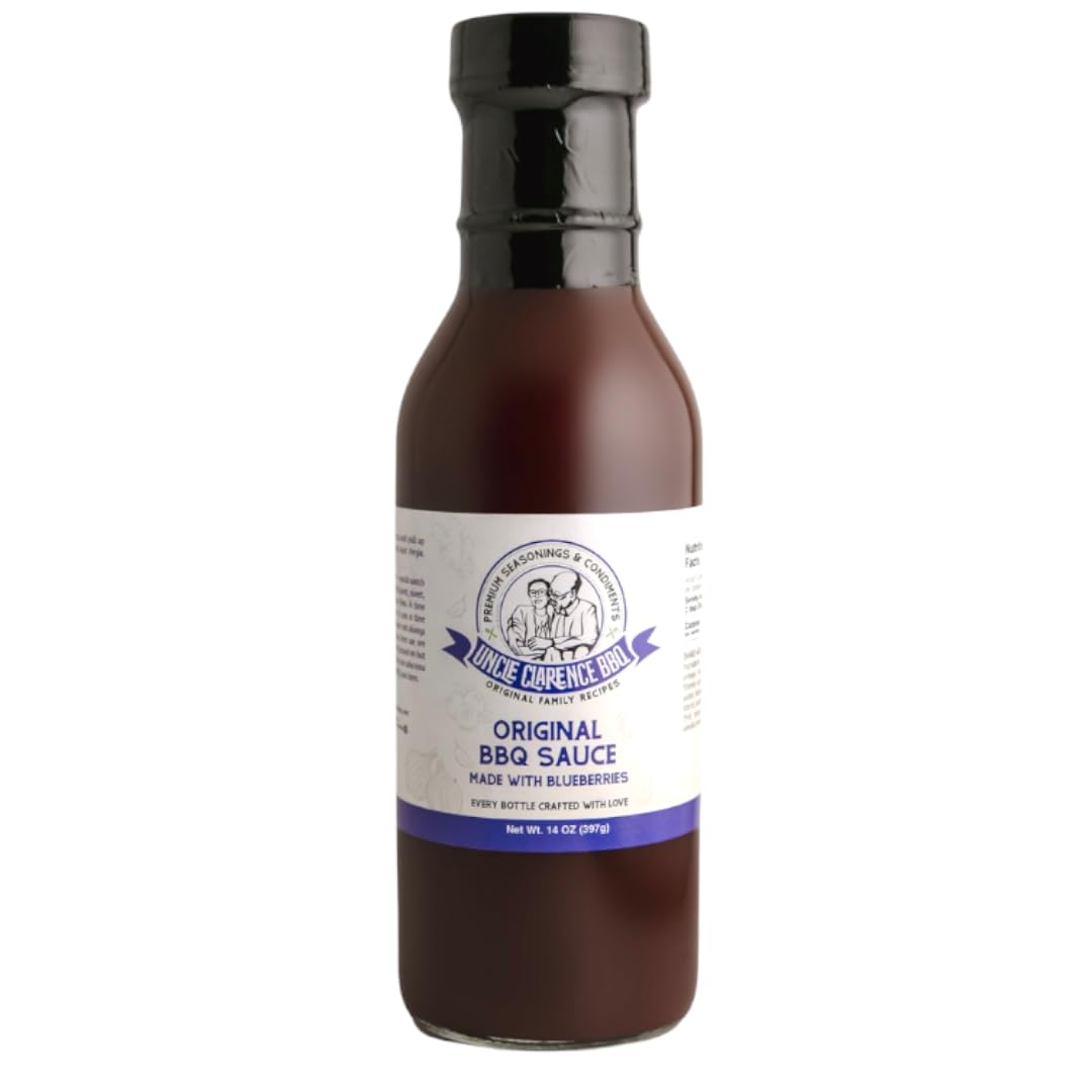 Uncle Clarence Original BBQ Sauce - Blueberry Infused, Small Batch, Vegan & Gluten-Free, 14 oz