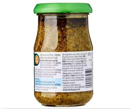 Sainsbury's Green Pesto 190g - A pesto sauce of basil, cheeses, cashew nuts and pine nuts.
