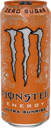 Monster Energy Drink Zero Ultra Variety - Paradise, Violet, Sunrise, Red 16 ounce (Pack of 16) and Stinger Chews (Assorted)