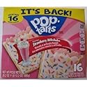 Pop Tarts Toaster Pastries Frosted Strawberry Milkshake 16 Count ( ONE BOX )