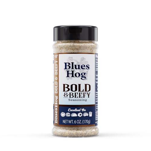 Blues Hog Bold & Beefy Seasoning, Gourmet BBQ Rub for Brisket, Burgers & More, All-Natural, Gluten-Free, Made in the USA, 6 oz