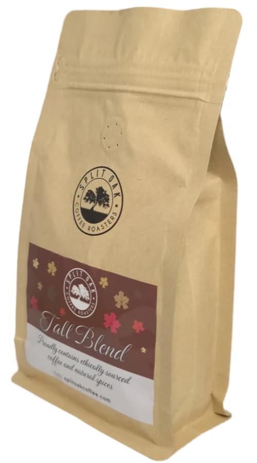 Fall Blend Coffee hand roasted beans, complex and spicy with notes of nutmeg, cinnamon, and pumpkin spice by SPLIT OAK COFFEE ROASTERS Medium Roast