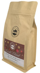 Fall Blend Coffee hand roasted beans, complex and spicy with notes of nutmeg, cinnamon, and pumpkin spice by SPLIT OAK COFFEE ROASTERS Medium Roast
