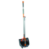 Casabella Quick 'n Easy Upright Broom and Dustpan Set, Multi-Surface for Tile, Wood & Laminate Floors, Gray