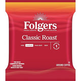 Folgers Classic Roast Medium Roast Ground Coffee, 42-1.5 Ounce Fraction Packets, frac Packs