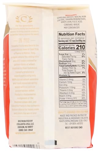 Colavita Pasta, Ditali, 16 Ounce (Pack of 4)