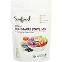 Sunfood Superfoods Organic Acai Maqui Bowl Mix - Dried Acai Berry Powder for Smoothie Bowls & Drinks, Fruit Source of Antioxidants, Gluten Free, USDA
