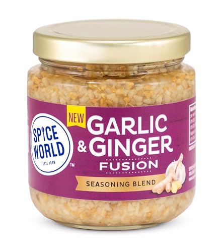Spice World Garlic Ginger Fusion Seasoning Blend - Ready-to-Use Seasonings for Cooking - 8oz Garlic Ginger Blend Adds Savory Flavor to Stir-Fries