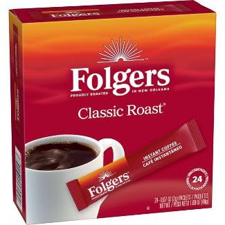 Folgers Classic Roast Instant Coffee, Single Serve Packets