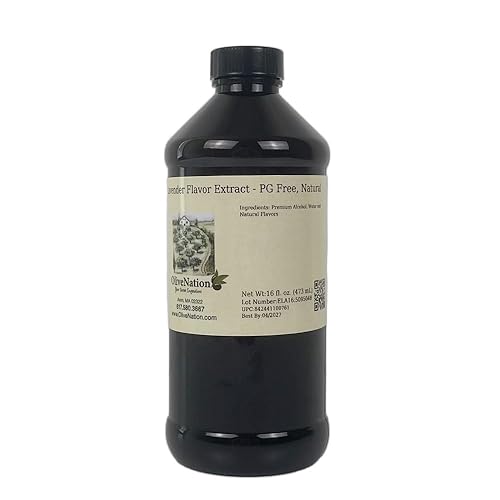 OliveNation Premium Lavender Extract from Natural Flavors, Light Floral Flavoring for Baked Goods, Beverages, Sauces, Non-GMO, Kosher, Vegan -16 oz