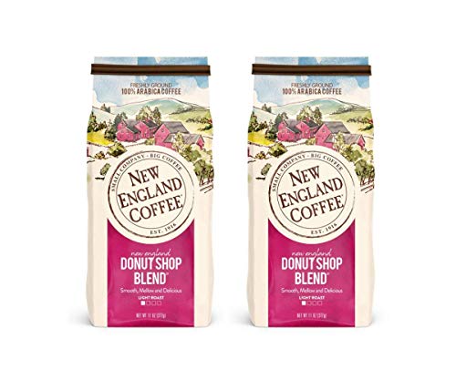 Light Roast Ground Coffee, New England Donut Shop Blend, Made of Premium Arabica Beans, Gluten Free and Certified Kosher, For a Smooth Mellow Coffee