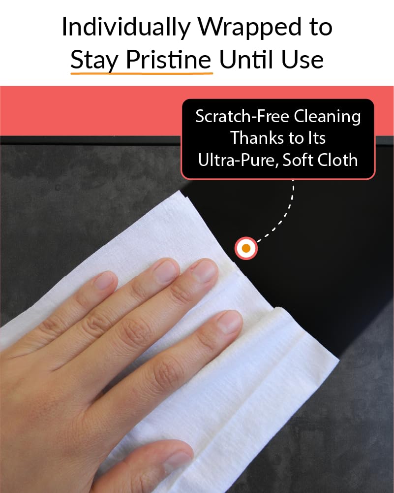 iCloth 70% Isopropyl Alcohol XL Screen and Electronics Wipes, Lint-Free, Streak-Free, Fast-Drying, Removes Dust and Fingerprints, 200 Wipes