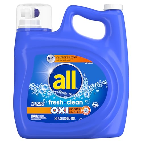 All, Fresh Clean Liquid Laundry Detergent Oxi Plus Odor Lifter, 141 Fl Oz