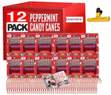 CANDY CANES (144 COUNT) -12 PACK, Peppermint Candy Canes, Individually Wrapped Bulk Candy Canes, Christmas Candy, Stocking Stuffers for Kids, Holiday
