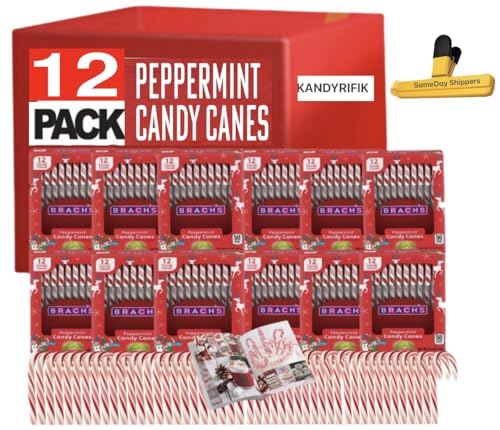CANDY CANES (144 COUNT) -12 PACK, Peppermint Candy Canes, Individually Wrapped Bulk Candy Canes, Christmas Candy, Stocking Stuffers for Kids, Holiday