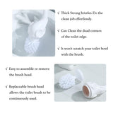 AORTULL Toilet Brush and Holder Set,Modern Ceramic Toilet Bowl Brush Holder,Cute Bathroom Decor, Non-Scratch Bristles, Space-Saving White Household