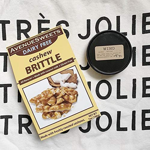 AvenueSweets - Handcrafted Old Fashioned Dairy Free Vegan Nut Brittle - 7 oz Box - Cashew