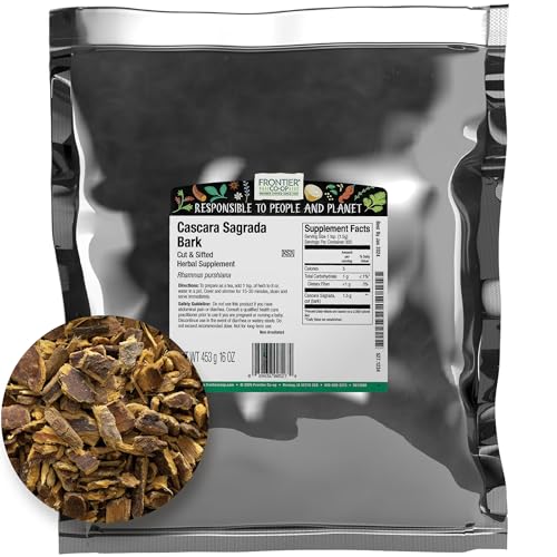 Frontier Co-op Cut and Sifted Wildcrafted Cascara Sagrada Bark 1lb - Aged Buckthorn Bark, Bulk Wholesale Bag