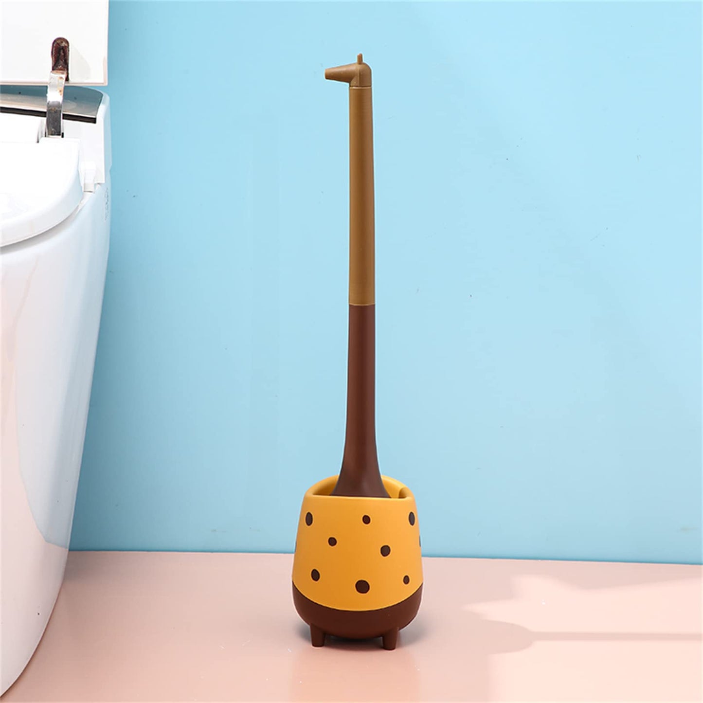 BoiMoe Toilet Brush and Plunger with Holder,Cute Toilet Brush for Bathroom Cleaning