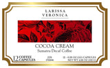 Cocoa Cream Sumatra Decaf Coffee (Single Serve K-Cup Pods) (Gourmet, Naturally Flavored, Whole Coffee Beans) (12 pods, ZIN: 572206)