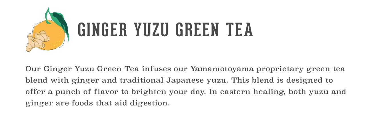 Yamamotoyama Ginger Yuzu Green Tea, 18 bags