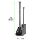 mDesign Hidden Plunger and Brush Set for Toilet Bowl - Combo with Holder Caddy - Modern Toilet Brush and Plunger Set - Aura Collection - Charcoal Gray