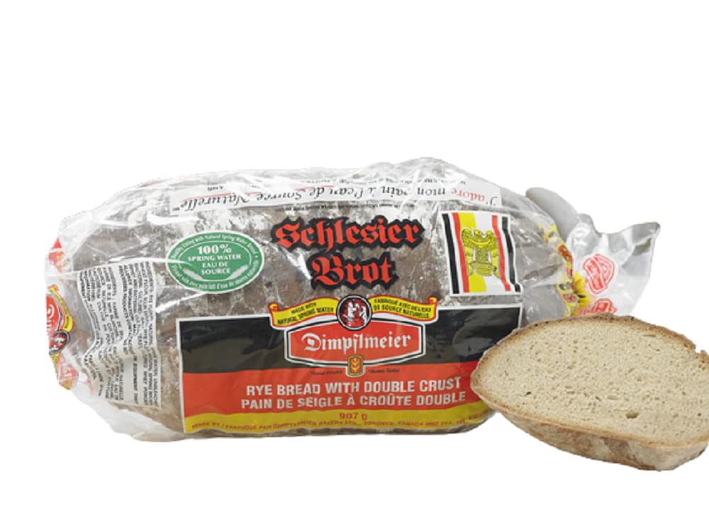 Dimpflmeier Schlesier Brot - Authentic German Double Crust Rye Bread, Traditional Sourdough Loaf, Unsliced 907g (2 lb / 32 oz)
