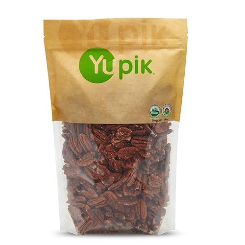 Yupik Organic Raw Pecans, 2.2 lb (35.2 oz), Kosher, Gluten-Free, Non-GMO, Vegan, Raw Nuts, Unsalted, Unroasted, Oil-Free, Crunchy, Source of Fiber