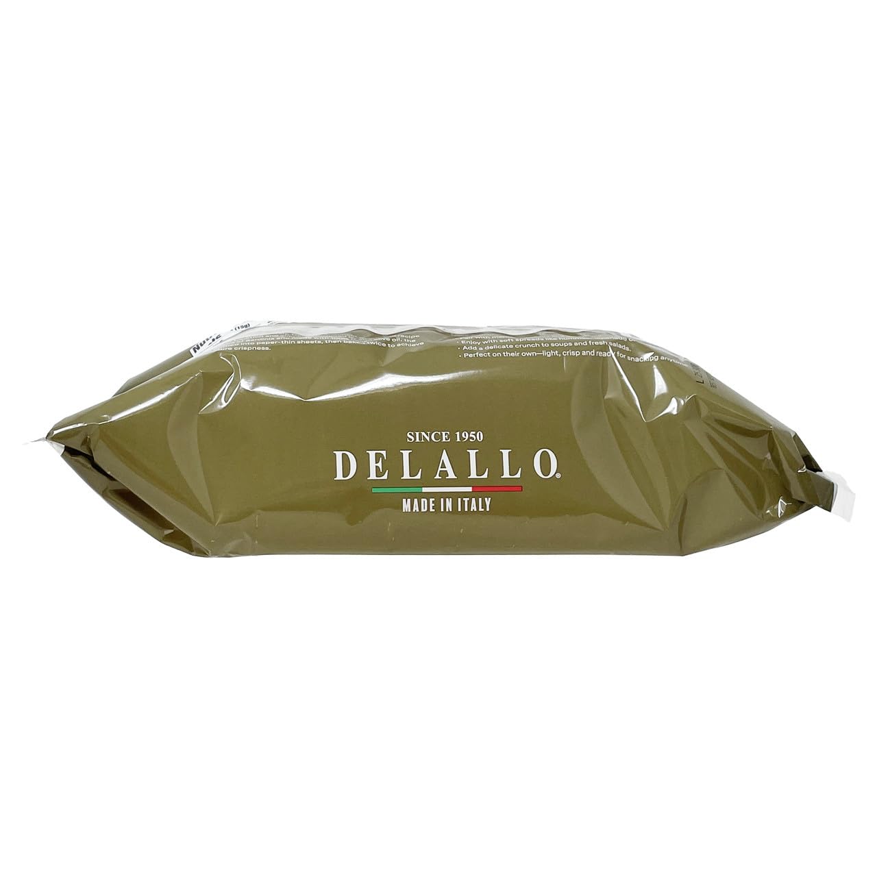 DeLallo Parchment Crackers, Flatbread Crackers with Crisp Light Texture, Made in Italy with Italian Olive Oil, Preservative Free, Non-GMO, Vegan, 2.65