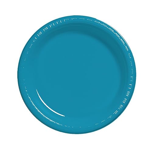 Creative Converting Touch of Color 20 Count Plastic Lunch Plates, Turquoise