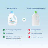 AspenClean | HE Liquid Laundry Detergent | Unscented | Non - Toxic | Natural | EWG Verified | Safe for Babies, Pets & Kids | 64 fl oz (2-pack)