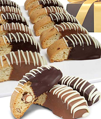 From You Flowers - Belgian Chocolate Dipped Biscotti Assortment - 12 Pieces for Birthday, Anniversary, Get Well or Celebration
