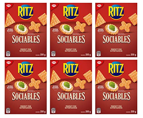Christie Ritz Sociables Crackers, 200g//7.1oz, 6-Pack (Imported from Canada)