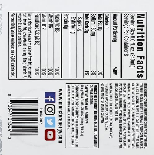 Monstar Energy, Zero Ultra, 16 fl oz, 4 Pack