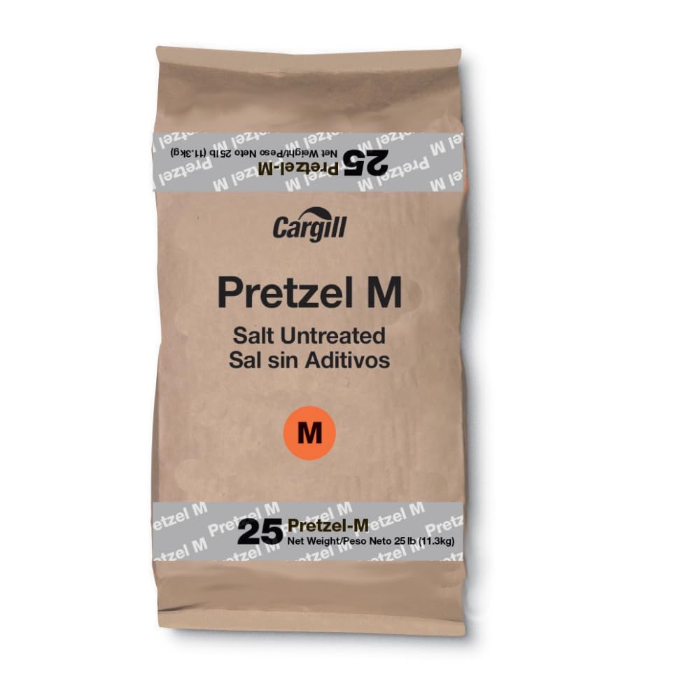 Cargill Pretzel Salt Coarse Topping, 25 Lb Box - Food Grade Salt for Pretzels, Bagels & Baking, Bulk Supply