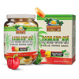 Montego Island Foods Jamaican Pickled Pepper Sauce - Hand Picked & Hand Packed - Authentic Jamaican Escovitch Sauce - Scotch Bonnet Pepper Sauce - 16