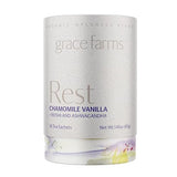 Grace Farms REST Wellness Organic Tea Blend (16 Pyramid Sachets) | Sleep and Stress Support For Evening | Chamomile Vanilla Tea with Adaptogenic Herbs
