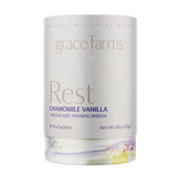 Grace Farms REST Wellness Organic Tea Blend (16 Pyramid Sachets) | Sleep and Stress Support For Evening | Chamomile Vanilla Tea with Adaptogenic Herbs