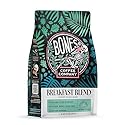 Bones Coffee Company Breakfast Blend, Chocolate, Honey and Dried Fruit Notes, Unflavored Coffee, Medium Roast Low Acid Arabica Beans Compatible