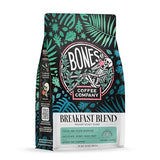 Bones Coffee Company Breakfast Blend, Chocolate, Honey and Dried Fruit Notes, Unflavored Coffee, Medium Roast Low Acid Arabica Beans Compatible