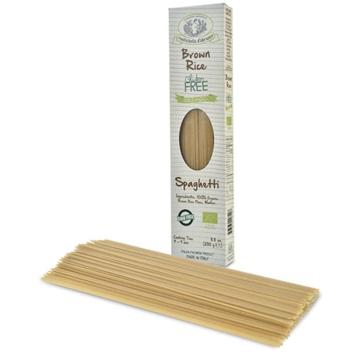 rustichella d'abruzzo Organic Gluten Free Brown Rice Spaghetti, 8.8 Ounce (Pack of 3)
