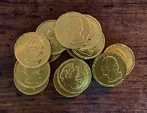 RiverFinn St. Patrick's Day Milk Chocolate Foil Wrapped Gold Quarter Coins, (10 Pounds) Perfect for Leprechaun Traps, Parties, Gifts, Favors, Game
