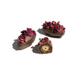 Chocolate Covered Dates Stuffed with Walnuts - 15 Piece Gourmet Gift Box - Dark & White Chocolate Assortment with Pistachios & Rose Petals - Luxury