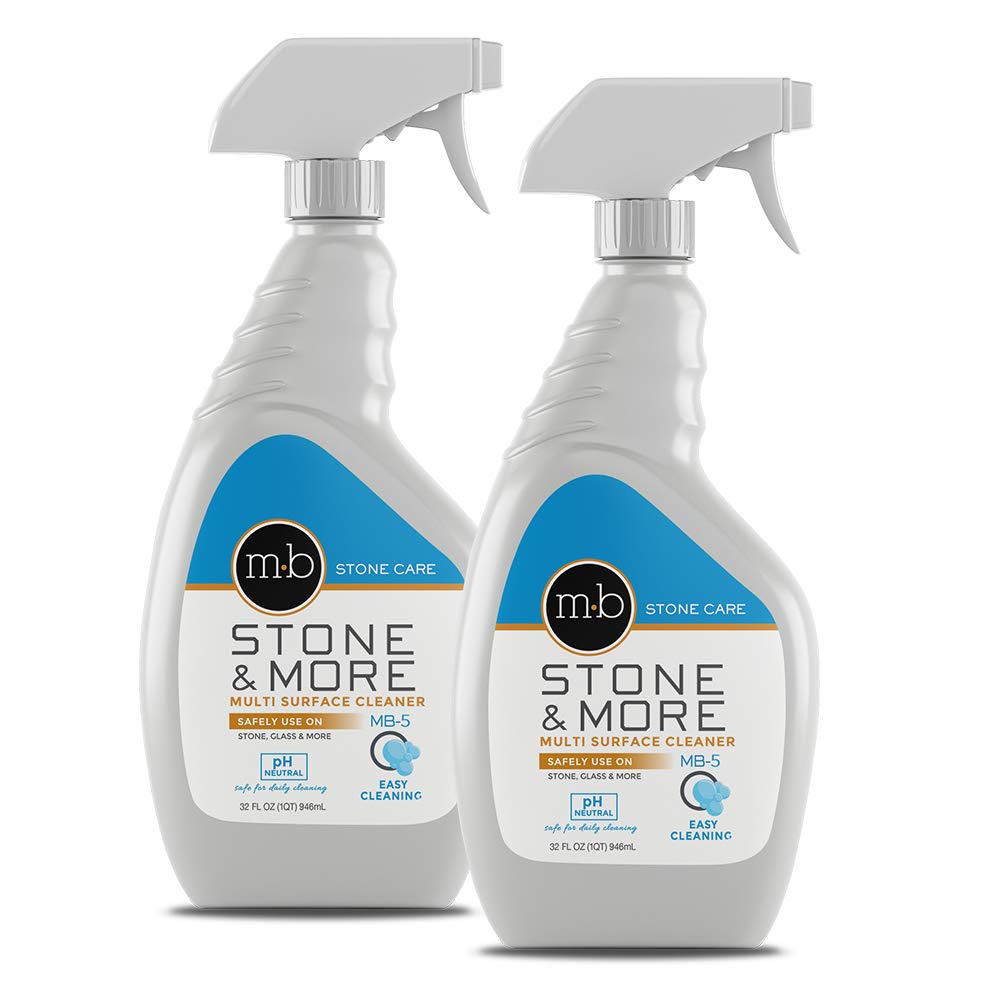 MB-5 Stone & More 2 Pack All Purpose Cleaning Spray Kitchen Counter Cleaner Spray for Marble and Granite- No Streak Formula for Stone, Glass, Granite
