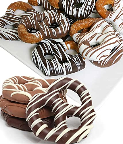 From You Flowers Belgian Chocolate Dipped Pretzel Twists - 12 Sweet & Salty Milk Chocolate Pretzels for Birthday, Get Well & Thank You