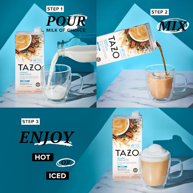 Tazo Chai Tea Latte Concentrate, 32 Fl Oz (Pack of 3)