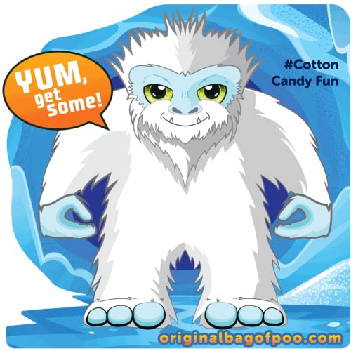 The Original Bag of Poo®, Yeti Poo (Vanilla Flavor Cotton Candy) Novelty Poop Gag Gift. Free sticker inside.