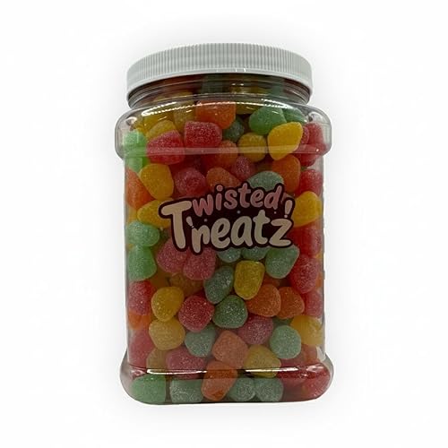 Sour Drops Chews Candy Snack Vegan Sour Gummies in Assorted Flavor Vegan Gluten Free (3.25 lb jar)
