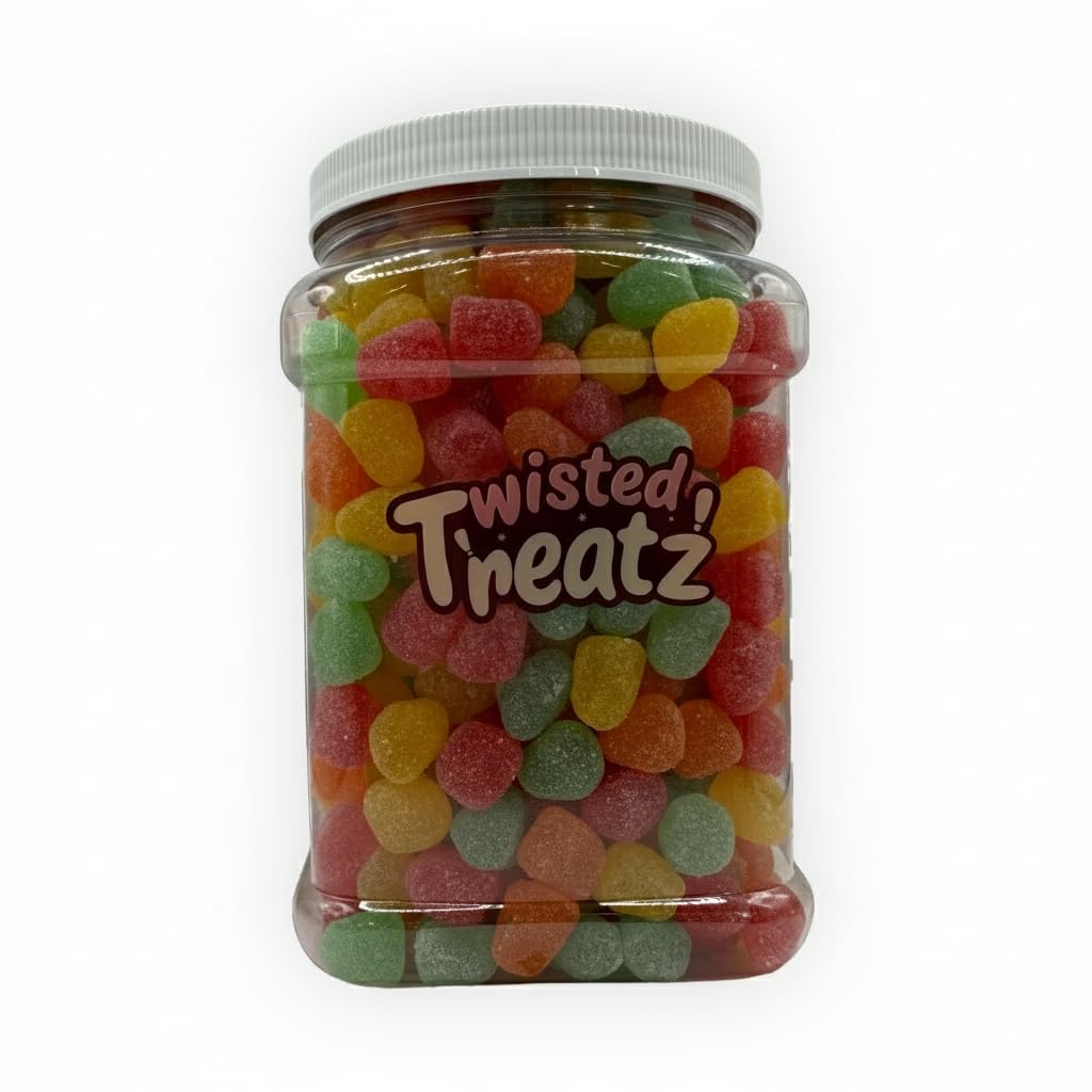 Sour Drops Chews Candy Snack Vegan Sour Gummies in Assorted Flavor Vegan Gluten Free (3.25 lb jar)