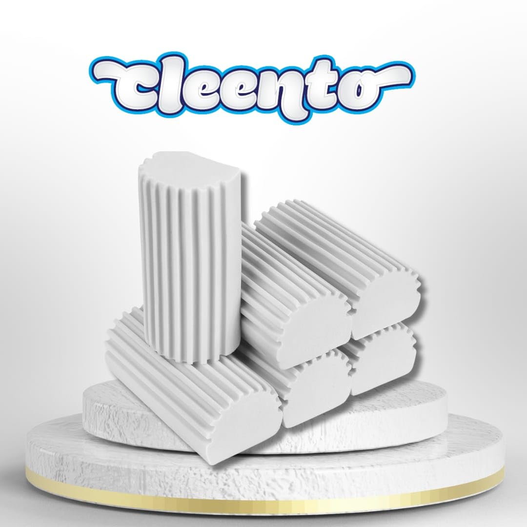 Cleento Damp Duster Cleaning Sponge, Multi-Surface Dust Cleaner Magic Eraser for Blinds, Hair, Glass, Mirrors, Car, Baseboards & Window Grooves - All